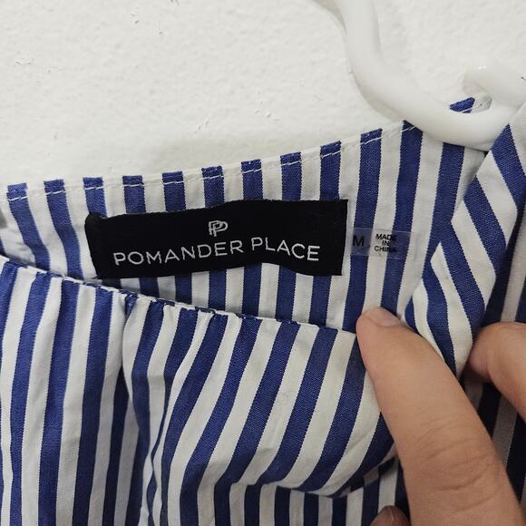 Tuckernuck Pomander Place Nautical Blue/White Striped Top Sz Medium Cotton - Picture 6 of 8